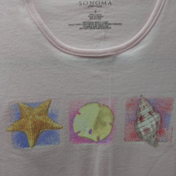 Sz Small ladies pink seashell top by Sonoma - Picture 1 of 9